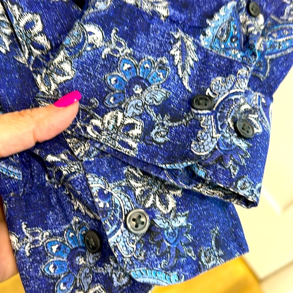 Wrangler Men's George Strait Long Sleeve Button Down Shirt- Bold Paisley | 3XL - Picture 8 of 9